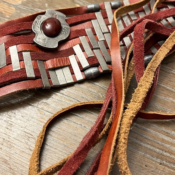 Free People Bonita Leather Wrap Belt in Artemis New wtag main image 4